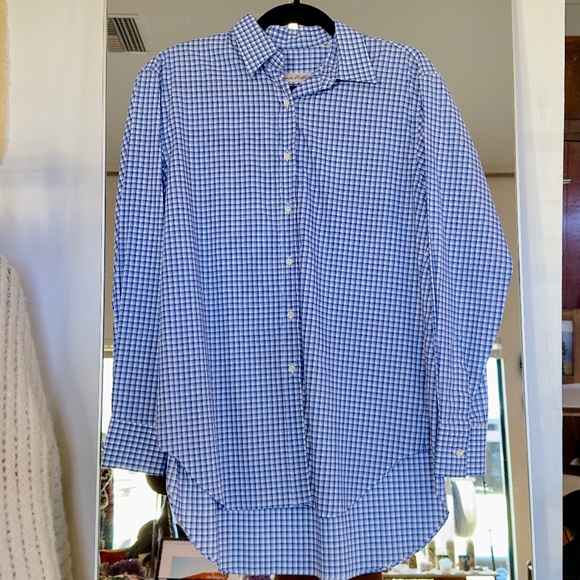 Emanuele Maffeis Blue Plaid Blouse - Picture 1 of 2